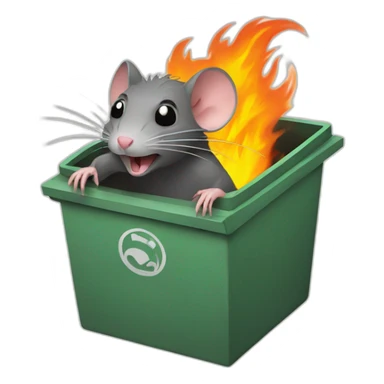 rat inside of dumpster fire sticker