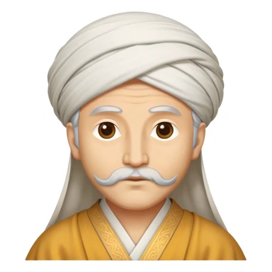 Cinematic Realistic Rumi Portrait Emoji, depicted as a mystical poet with soulful eyes and flowing traditional robes, rendered with delicate textures and ethereal soft lighting that captures his transcendent spiritual wisdom. sticker