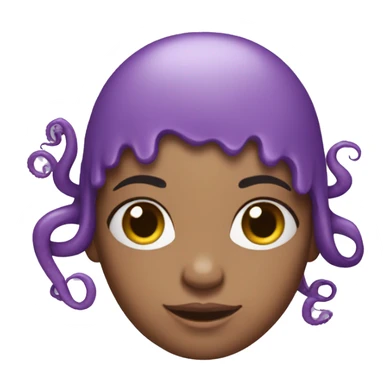 LightPurplehead girl with purple octopus on head sticker