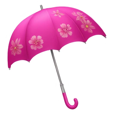 Hot pink umbrella with flower detail  sticker
