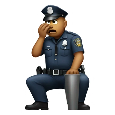 Police officer puking sticker