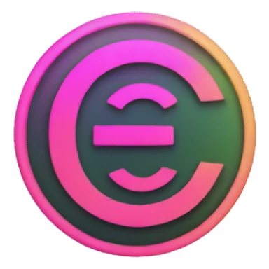 fluo color circle with letter C sticker
