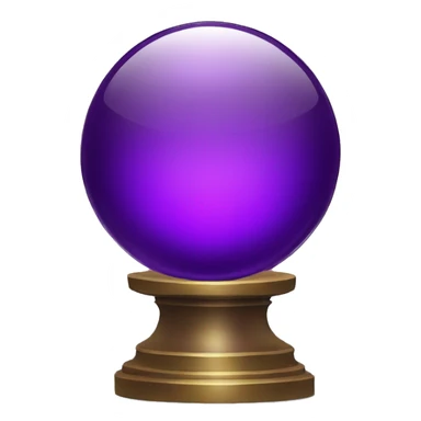 purple glass crystal ball on a pedestal sticker