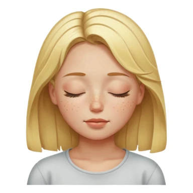 closed eyes blonde girl sticker