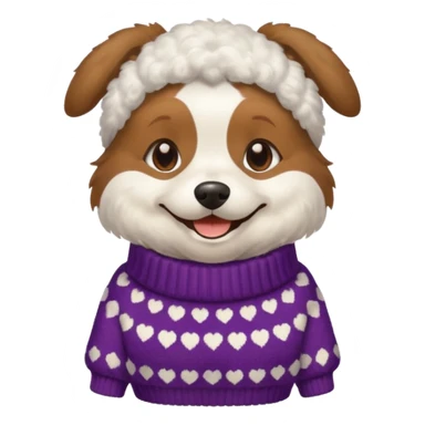 dog wearing grany sticker