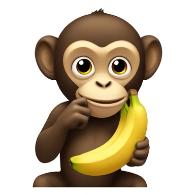 a monkey eating a banana sticker