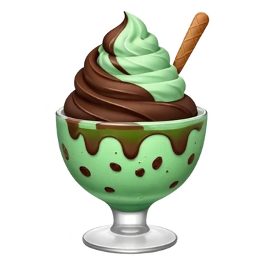 cup mint and chocolate ice cream sticker