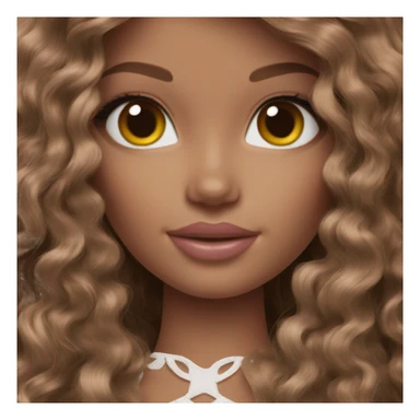 barbie doll brown hair sticker