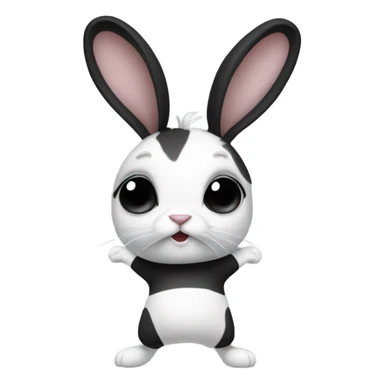 black and white rabbit doing a handstand sticker