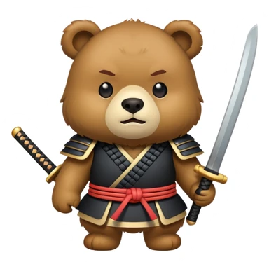 Samurai bear emoji sticker