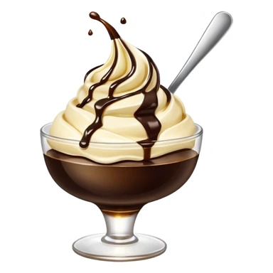 Soy sauce bottle poured on ice cream. sticker