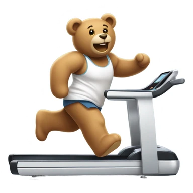 Teddy bear running on treadmill  sticker