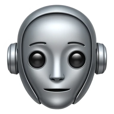 A robot shaped emoji for labeling AI generated content as AI generated. sticker