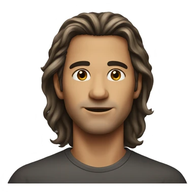 a man, with long curved hair from the top of his hair, skin lightly dark, aged is between 27 to 32 sticker