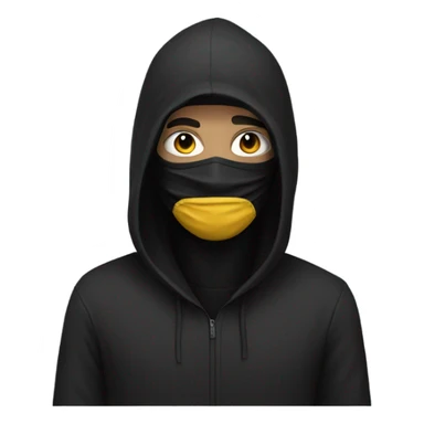 Man in black hoodie, racer black mask  sticker