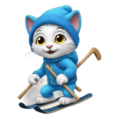 Smurf cat qui ski sticker