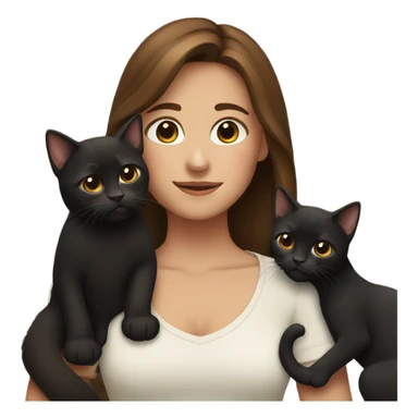 Girl with Brown hair with 2 black cata sticker