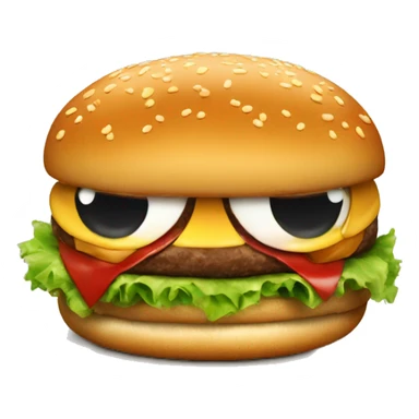Burger with eyes on it looking to the left sticker