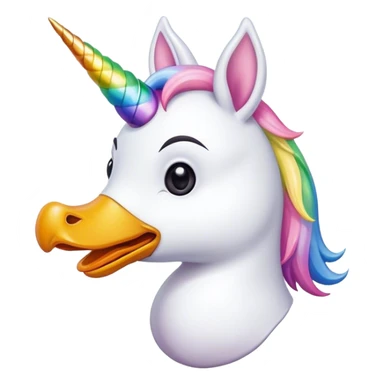 un pato en forma de perro y cuerno de unicornio sticker