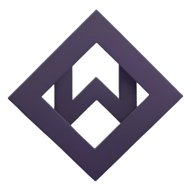 minimalist geometric 3D logo with clean lines sticker