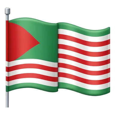 I want a green flag on one side, red in the middle, and white between the green and red. sticker