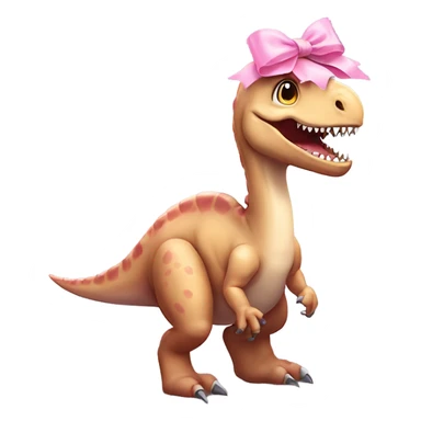 Dinosaur wearing a pink bow ￼ sticker