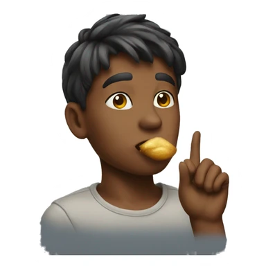 a boy blowing a kiss sticker