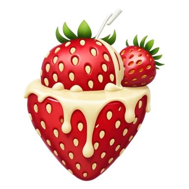Strawberry with melted white chocolate and more white chocolate  sticker