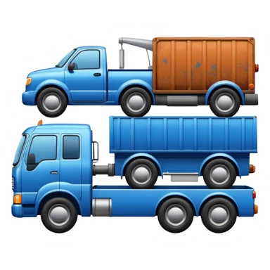 A car towed by a truck,the towed car is at right side and it’s tilt sticker