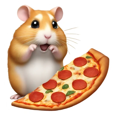 Hamster with peperoni pizza  sticker