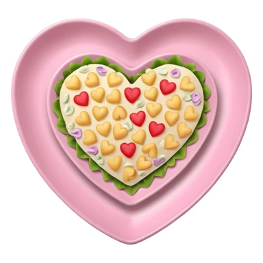 Hawaiian Mac salad light pink heart shaped plate sticker