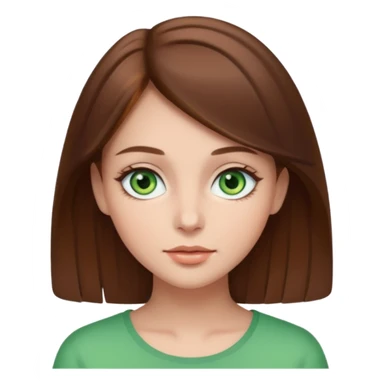 Clean girl whit brown hair and green eyes sticker
