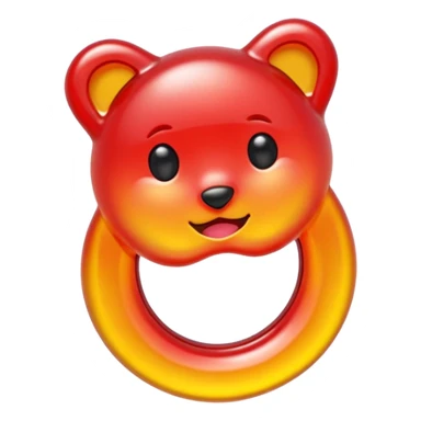 emoji de gomitas en forma de aro color rojo y amarillo sticker