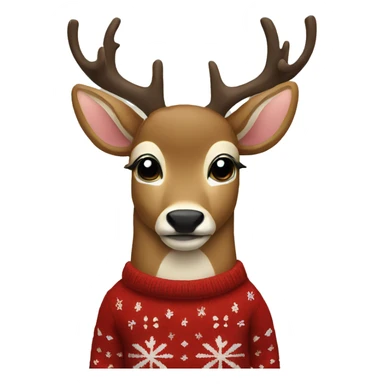 deer in a Christmas sweater sticker