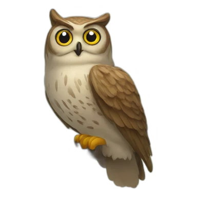 an owl sitting along a tree limb sticker