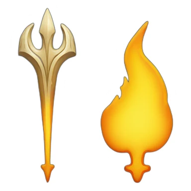 flame in the shape of ukrainian trident sticker