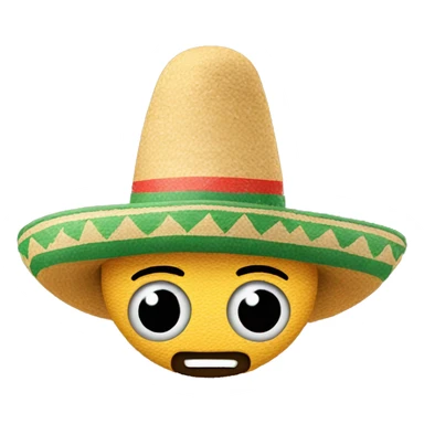 thinking emoji with mexican hat  sticker