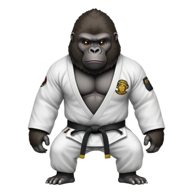 Gorilla wearing a jiu jitsu gi sticker