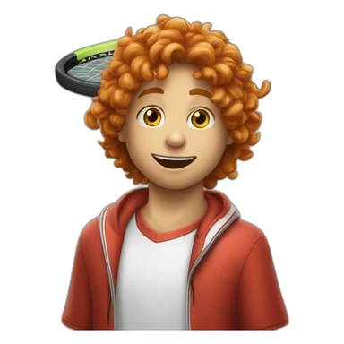 Sinner ragazzo capelli rossi carota che gioca a tennis  sticker