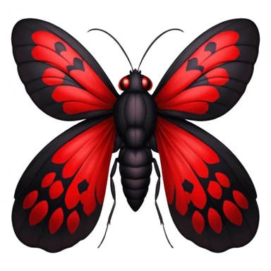 A sexy black and red moth with glowing red eyes sticker
