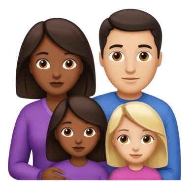 Familia de 4 personas : Hombre gordito pelo oscuro, Mujer pelo cafe, hija 1 pelo mono , hija 2 pelo oscuro. sticker