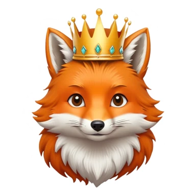 Fox witg a crown , less detail sticker