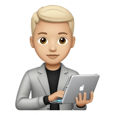 programmer with a tablet and a laptop emoji sticker