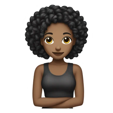  Pretty black girl with black braids and curls  sticker