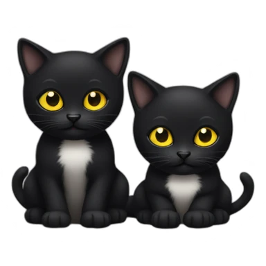 two black kitties with yellow eyes sticker