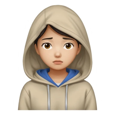South Korean female college student with a worried face (melange hoodie) sticker
