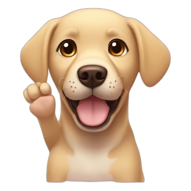labrador waves paw anime style sticker