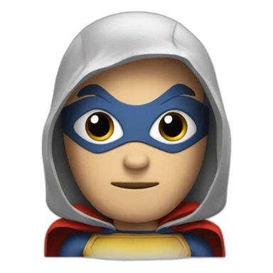 A superhero with a nut as a head with big eyes sticker