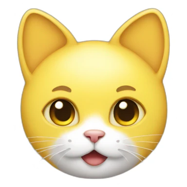 Yellow heart with cat ears sticker