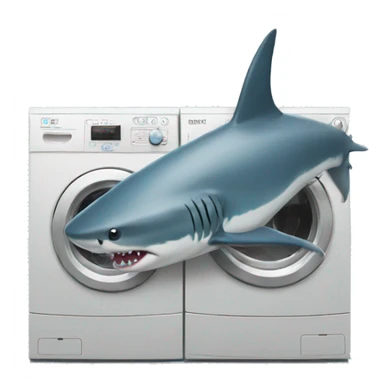 Shark doing the laundry sticker